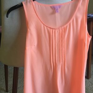 Bright coral neon Lilly Pulitzer tank top
